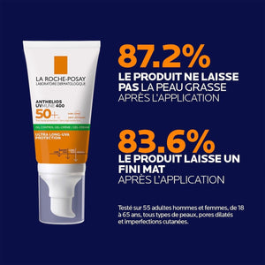 La Roche-Posay Anthelios UVMUNE400 Oil Control Invisible SPF50+ Peau Mixte à Grasse Acnéique | 50ml = Effaclar Gel Miniture Offert