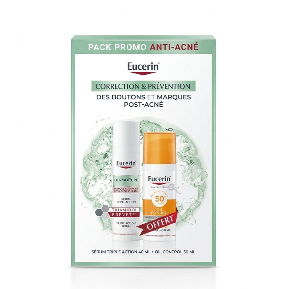 Eucerin Dermopure Triple Effect Serum 40ml+Ecran Huile Control 50ml Pack