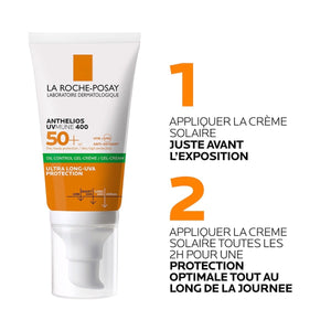 La Roche-Posay Anthelios UVMUNE400 Oil Control Invisible SPF50+ Peau Mixte à Grasse Acnéique | 50ml = Effaclar Gel Miniture Offert