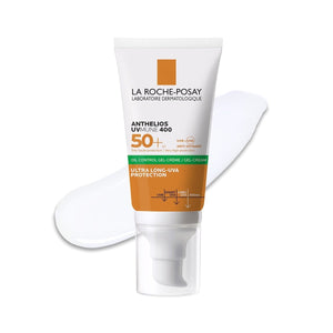La Roche-Posay Anthelios UVMUNE400 Oil Control Invisible SPF50+ Peau Mixte à Grasse Acnéique | 50ml = Effaclar Gel Miniture Offert