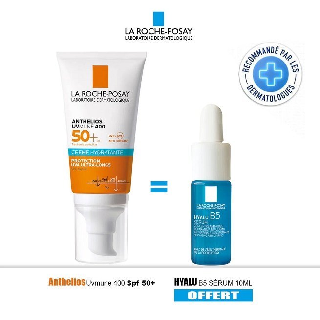La Roche-Posay ANTHELIOS UVMune 400 Crème Solaire Teintée = Hyalu B5 Sérum 10ml Offert