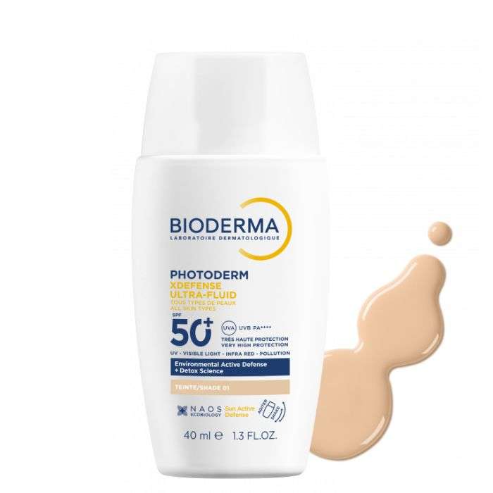 BIODERMA OFFRE PHOTODERM XDEFENSE ULTRA FLUID SPF 50+ TEINTE 01 40 ML + SEBIUM GEL MOUSSANT OFFERT