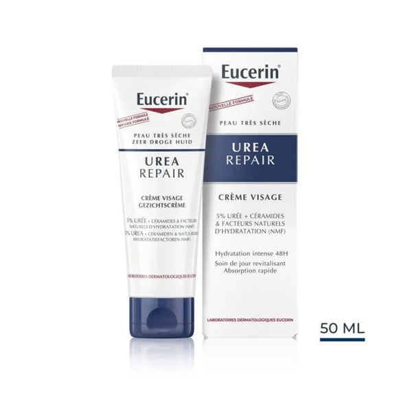 EUCERIN UREA REPAIR CREME VISAGE PEAU SECHE 5 % D'UREE 50 ML