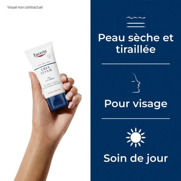 EUCERIN UREA REPAIR CREME VISAGE PEAU SECHE 5 % D'UREE 50 ML