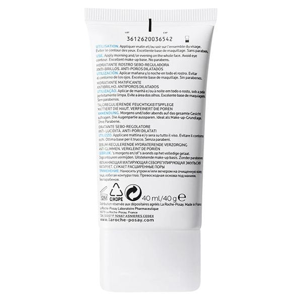 La Roche-Posay Effaclar Mat Hydratant Sébo-Régulateur Peau Grasse et Sensible | 40ml