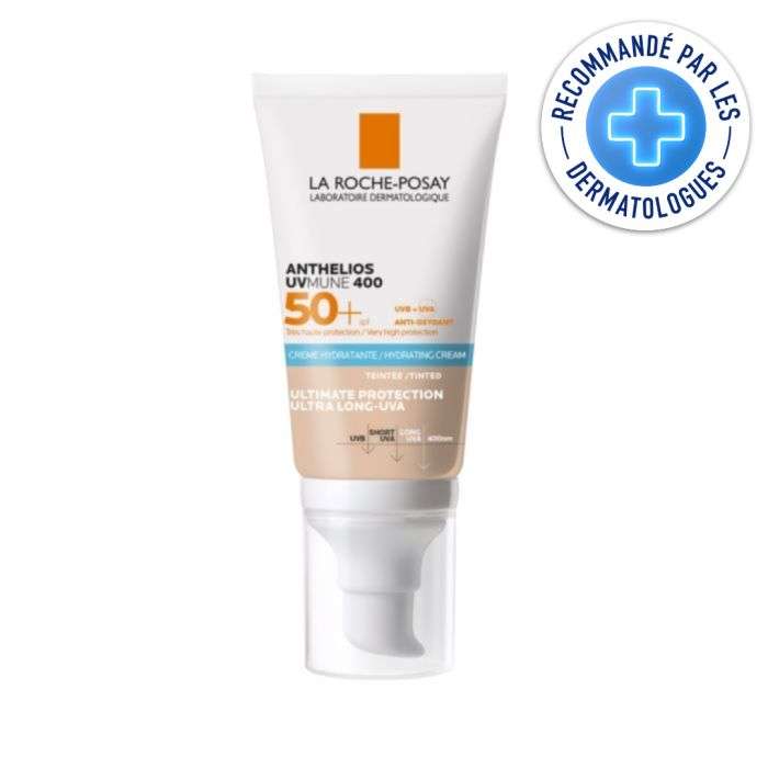 LA ROCHE POSAY OFFRE ANTHELIOS UVMUNE 400 SPF 50+ CREME HYDRATANTE TEINTEE 50ML + EAU THERMALE 50ML OFFERT