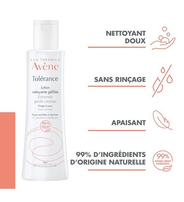 Eau Thermale Avène – Tolérance – CONTROL Lotion nettoyante gélifiée – peaux sensibles à réactives 200ml