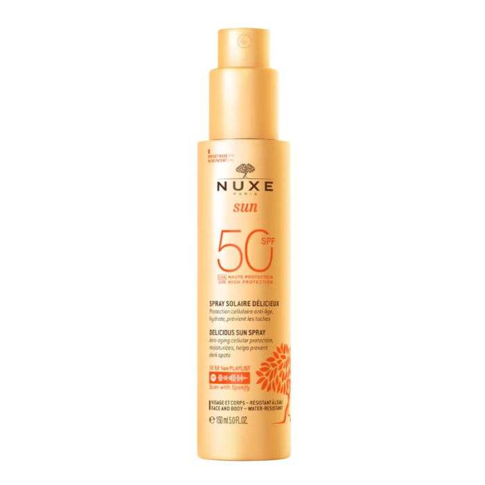 NUXE OFFRE SUN SPRAY SOLAIRE DELICIEUX 150 ML SPF 50+ SHAMPOING DOUCHE APRES SOLEIL 100 ML