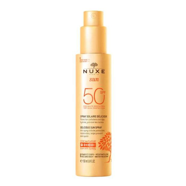 NUXE OFFRE SUN SPRAY SOLAIRE DELICIEUX 150 ML SPF 50+ SHAMPOING DOUCHE APRES SOLEIL 100 ML