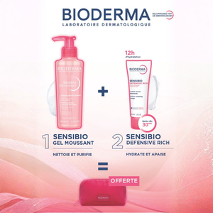 Bioderma 1 Sensibio Gel Moussant + 2 Sensibio Defensive Riche =  Trousse Offerte