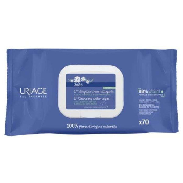 URIAGE BEBE 1ERE LINGETTES D'EAU NETTOYANTES * 70