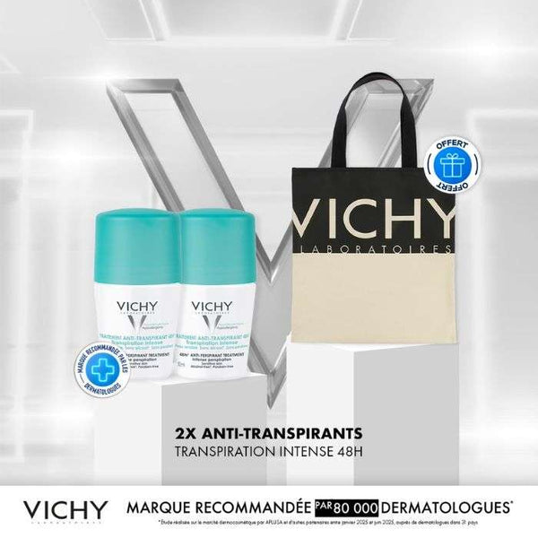 VICHY OFFRE 2 DEODORANTS TRANSPIRATION INTENSE 48H+ SAC VICHY OFFERT