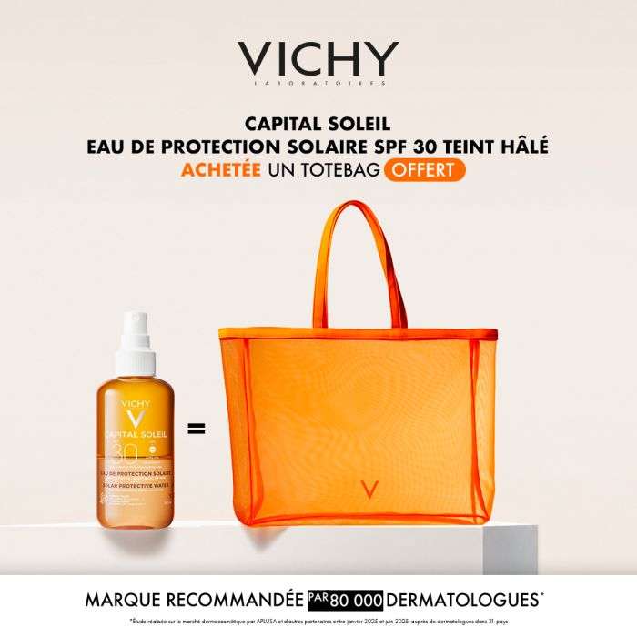 VICHY OFFRE CAPITAL SOLEIL EAU DE PROTECTION SOLAIRE SPF 30 200 ML + SAC OFFERT